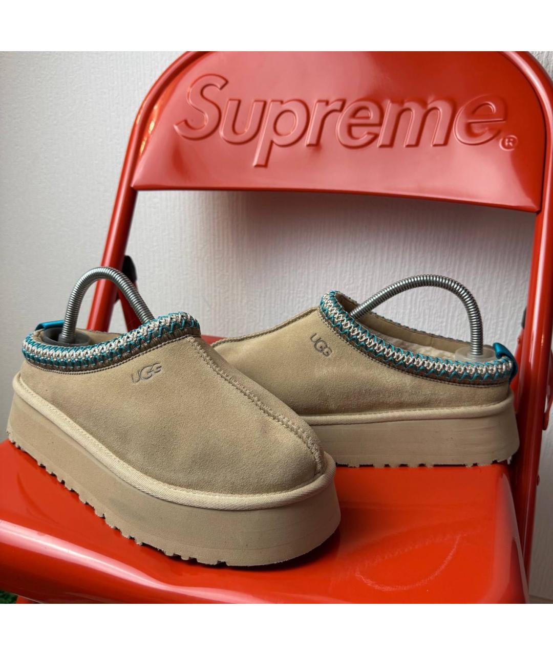 UGG AUSTRALIA Бежевые замшевые полусапоги, фото 4