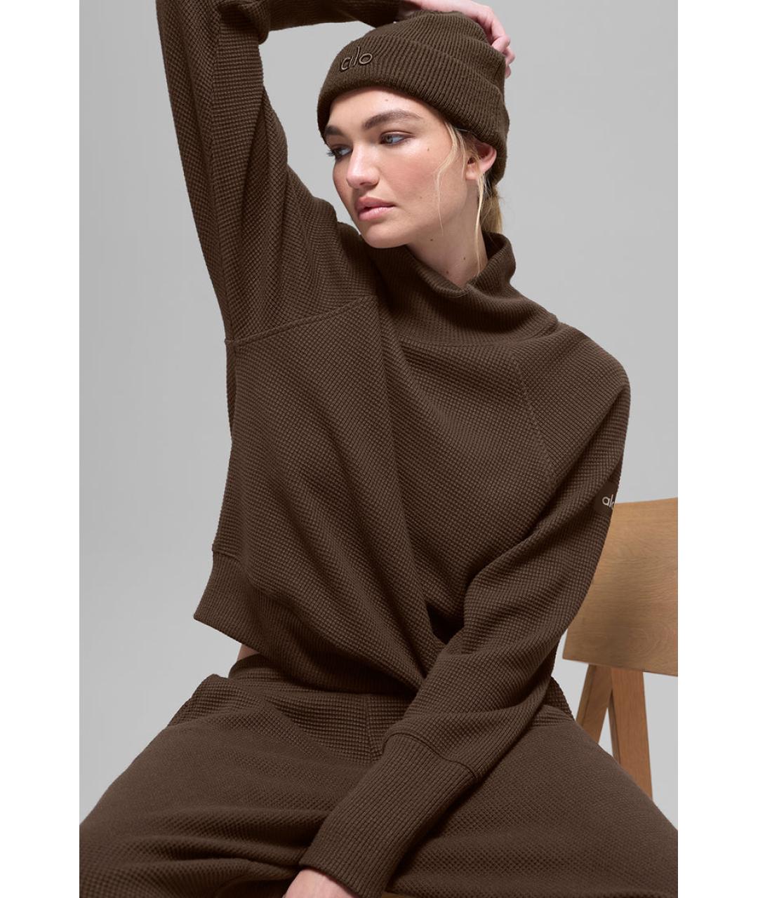 ALO YOGA Коричневая шапка, фото 2