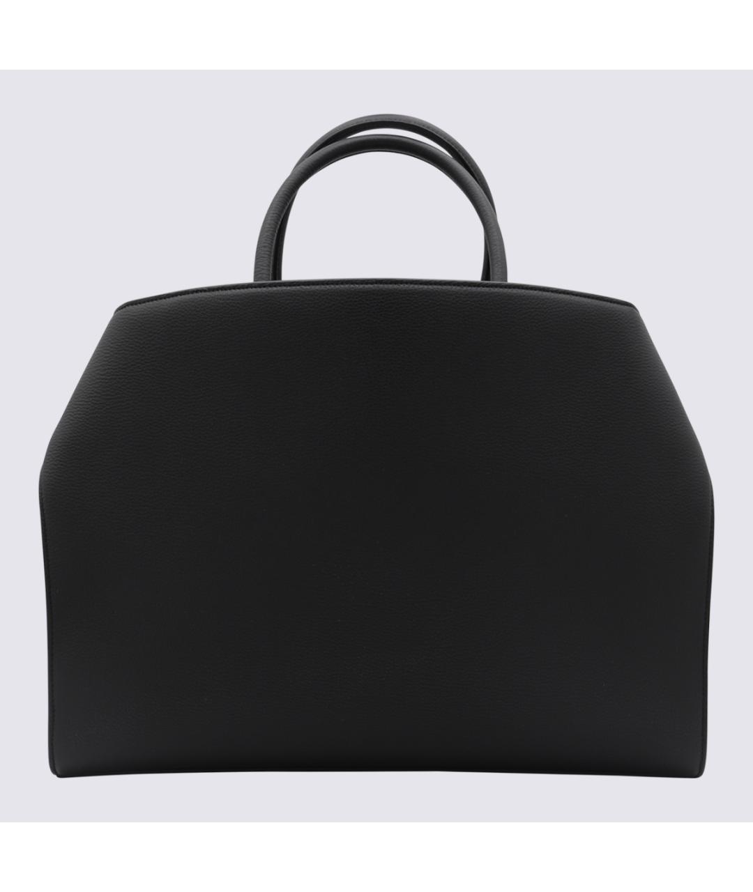 FERRAGAMO Черная кожаная сумка тоут, фото 2
