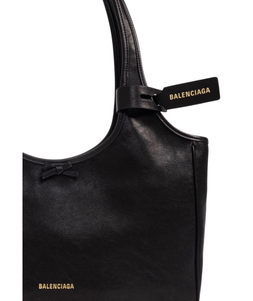 BALENCIAGA Черная кожаная сумка через плечо, фото 4