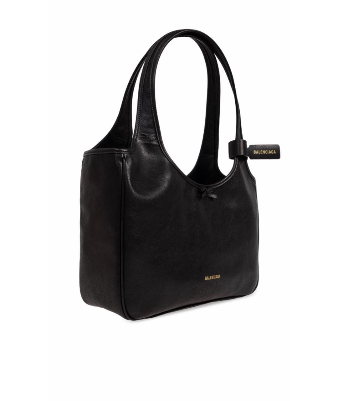 BALENCIAGA Черная кожаная сумка через плечо, фото 3