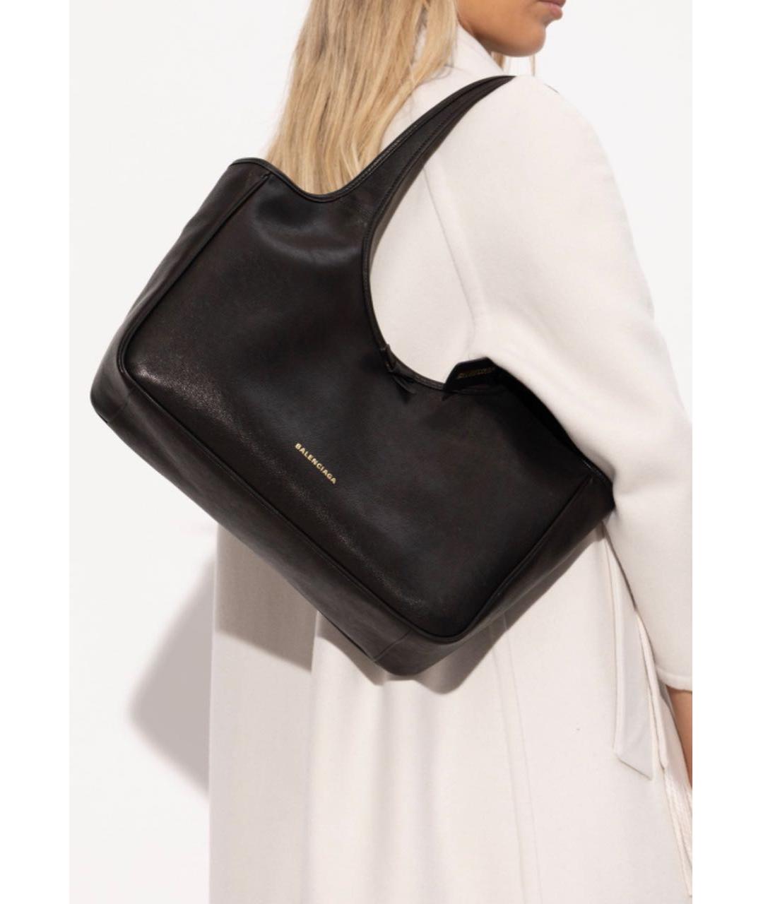 BALENCIAGA Черная кожаная сумка через плечо, фото 2