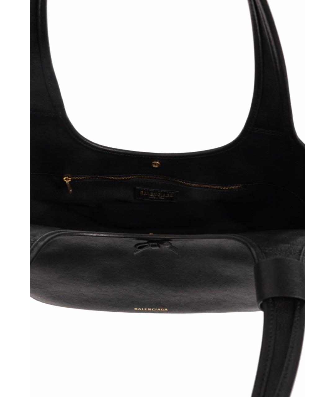 BALENCIAGA Черная кожаная сумка через плечо, фото 5