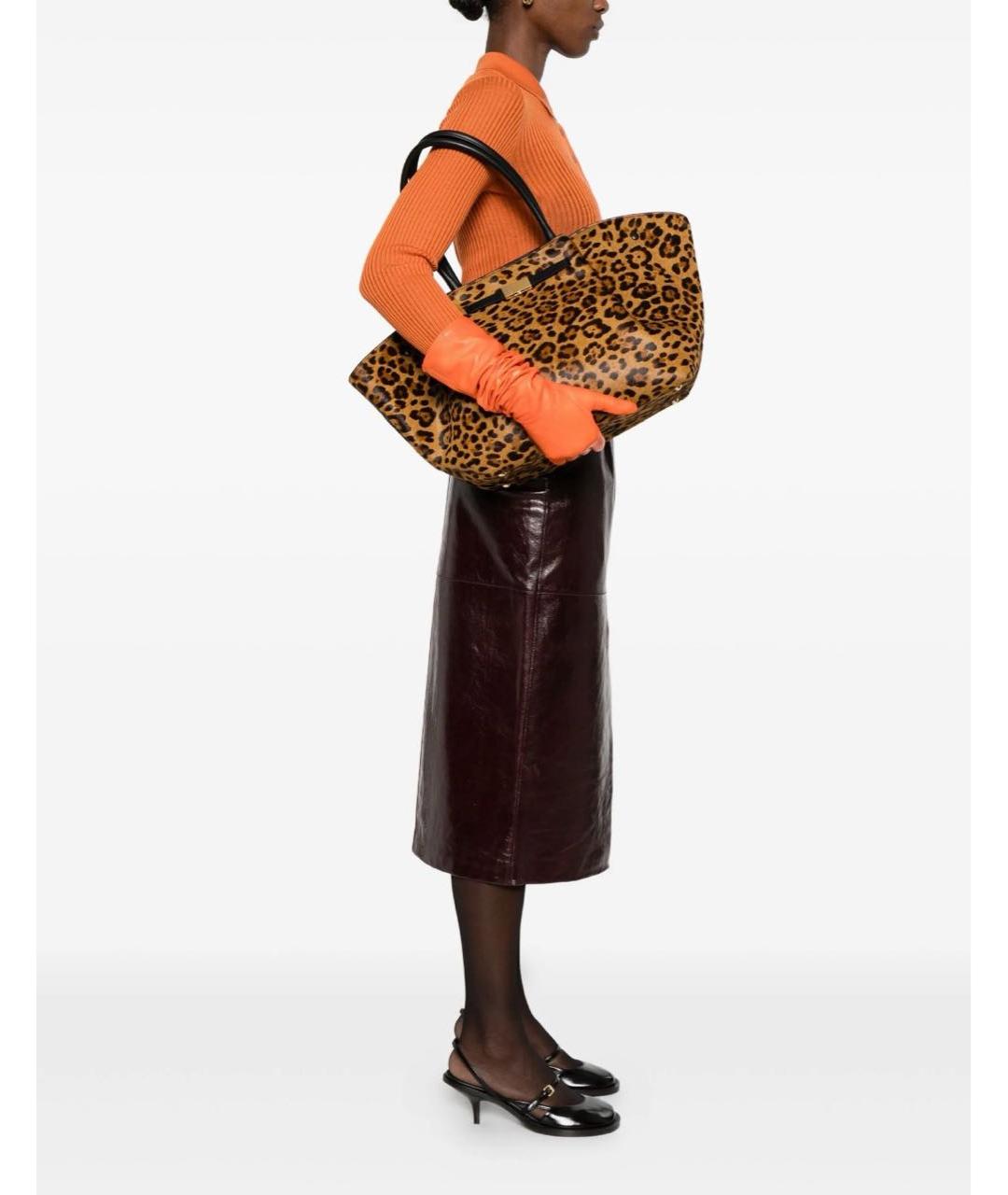 DEMELLIER Коричневая кожаная сумка с короткими ручками, фото 2