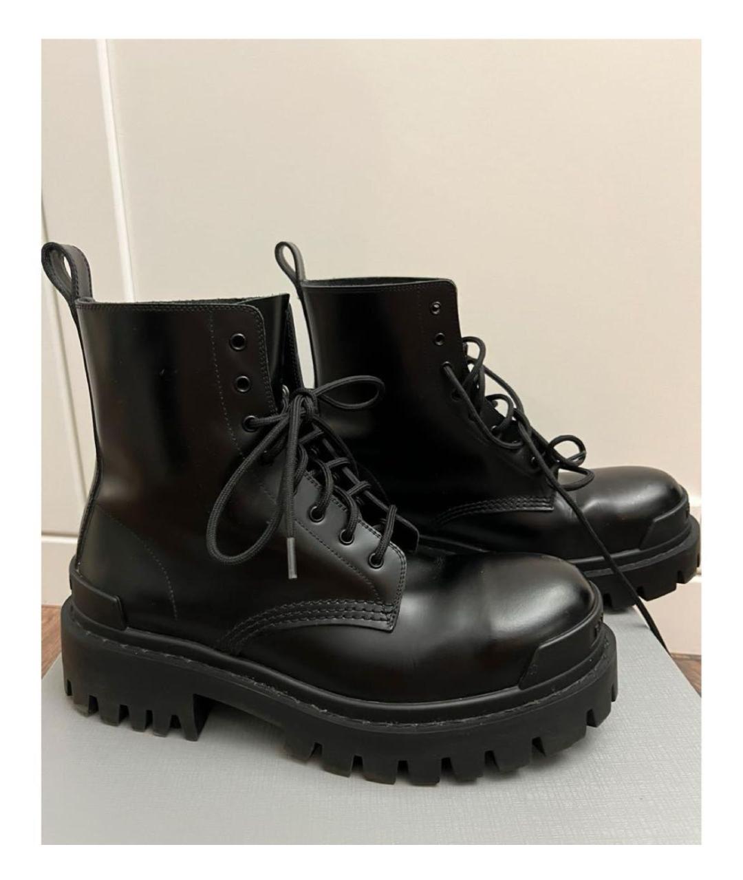 BALENCIAGA Черные кожаные ботинки, фото 2