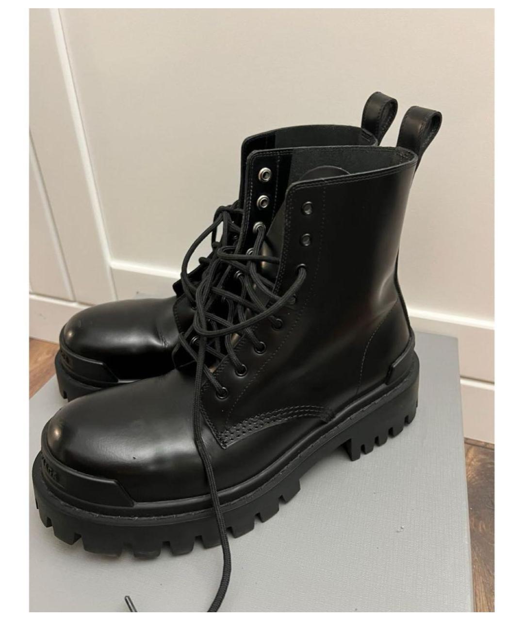 BALENCIAGA Черные кожаные ботинки, фото 4