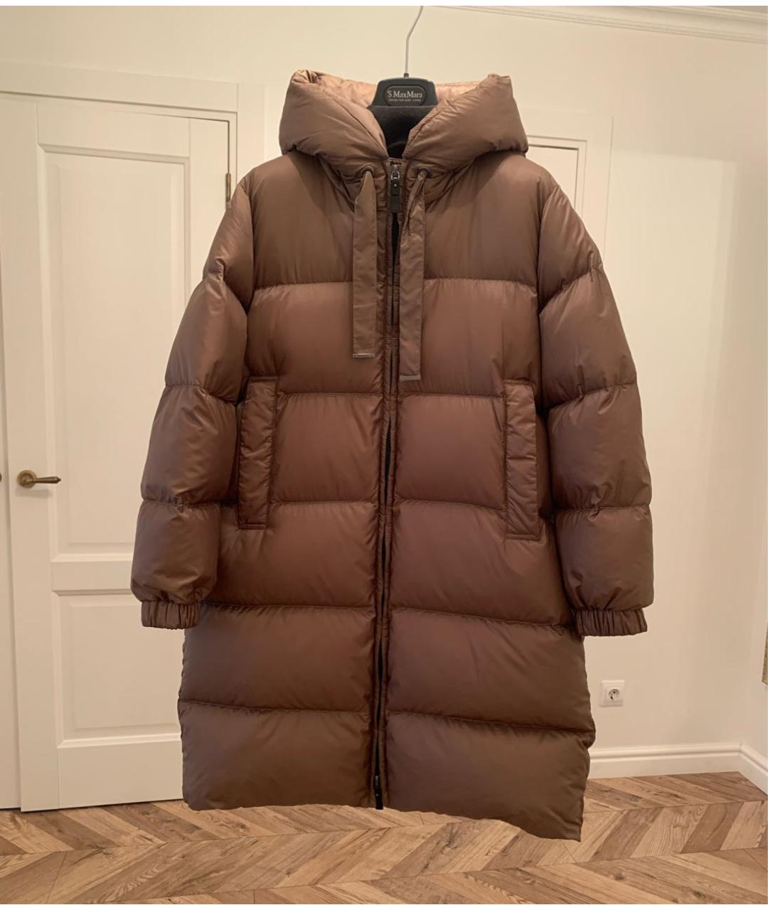 MAX MARA THE CUBE Коричневый полиэстеровый пуховик, фото 3