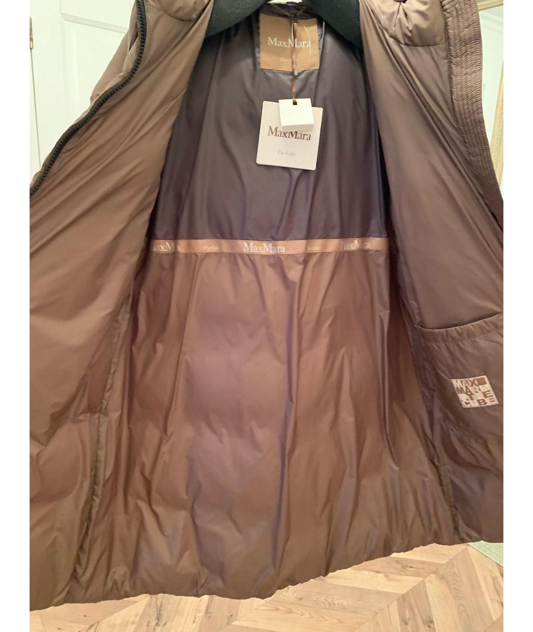 MAX MARA THE CUBE Коричневый полиэстеровый пуховик, фото 5