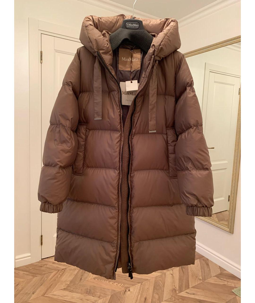 MAX MARA THE CUBE Коричневый полиэстеровый пуховик, фото 2