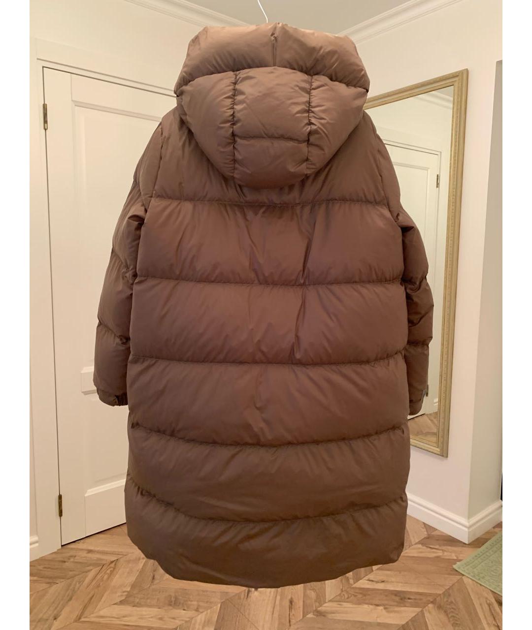 MAX MARA THE CUBE Коричневый полиэстеровый пуховик, фото 8