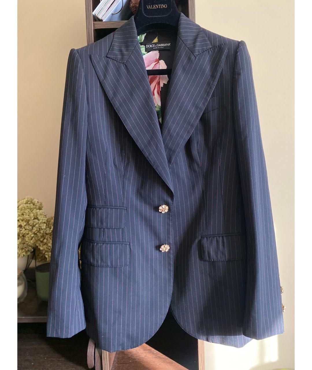 DOLCE&GABBANA Антрацитовый шерстяной костюм с брюками, фото 9