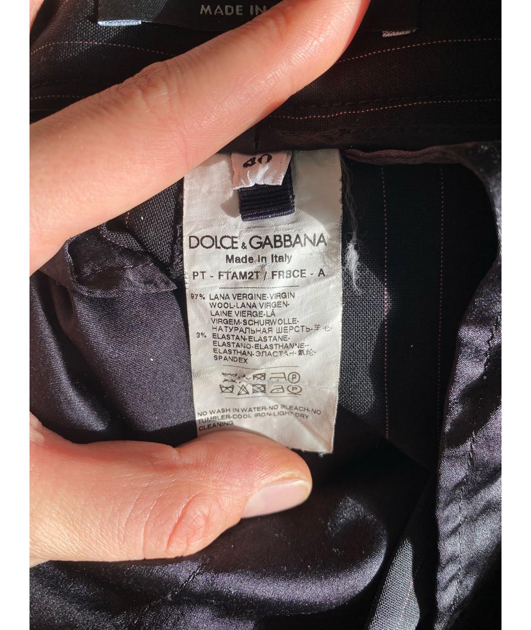 DOLCE&GABBANA Антрацитовый шерстяной костюм с брюками, фото 6