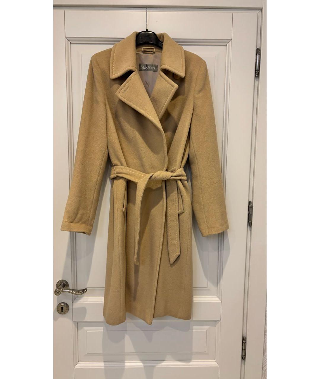 MAX MARA Бежевое шерстяное пальто, фото 9