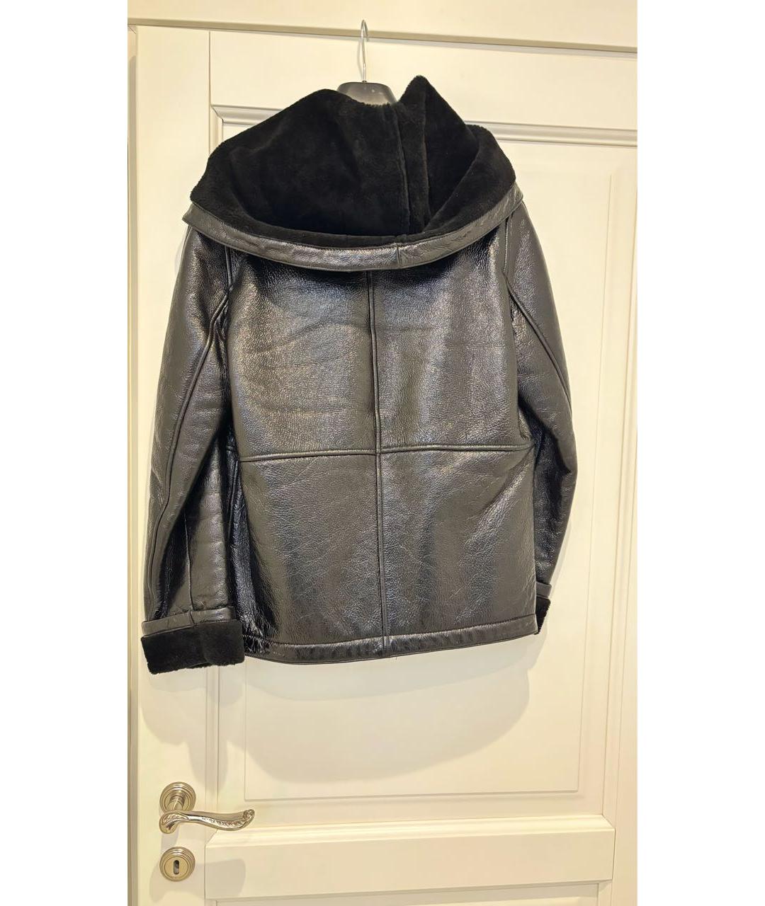 MAX MARA Черная кожаная дубленка, фото 2