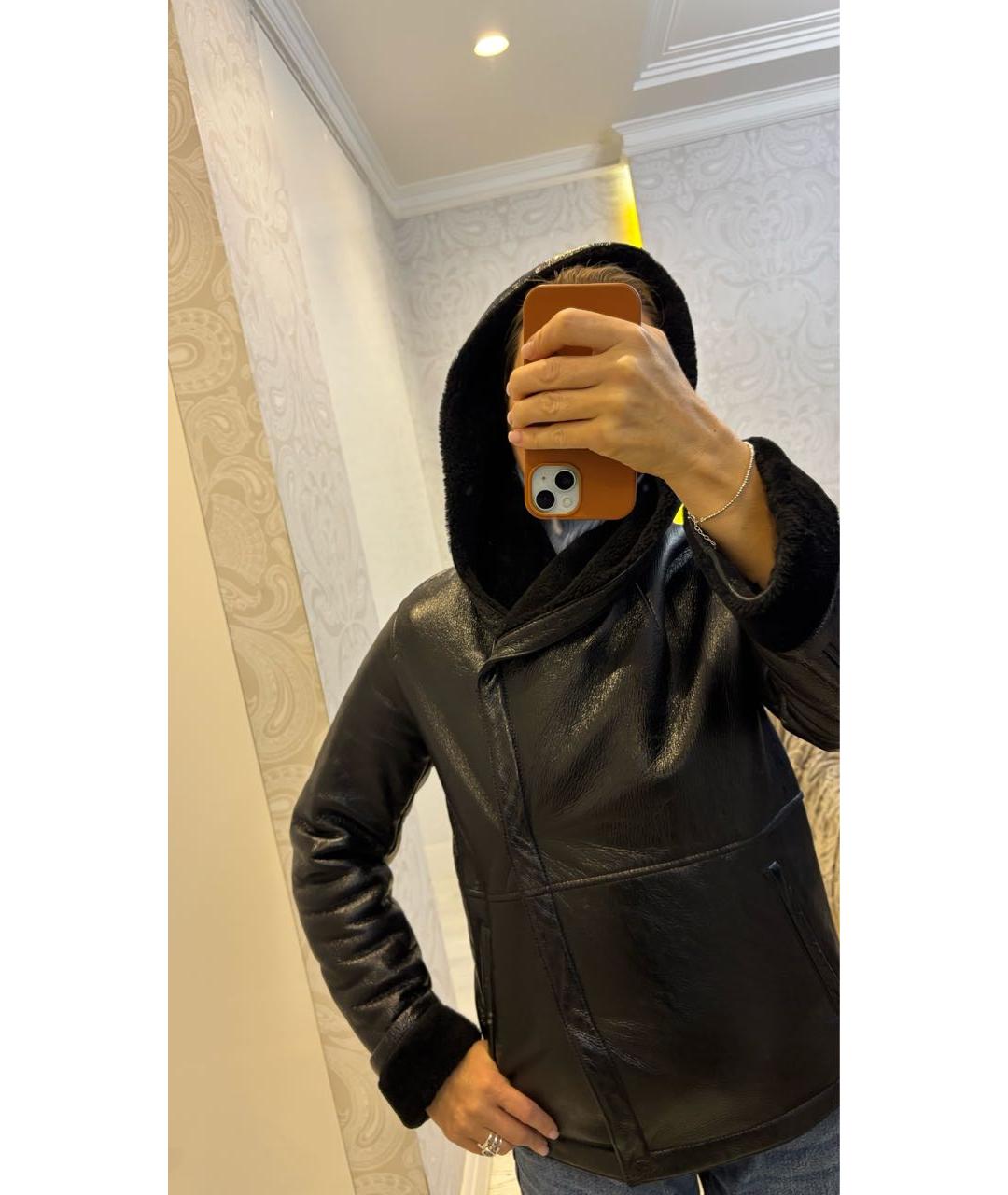 MAX MARA Черная кожаная дубленка, фото 8