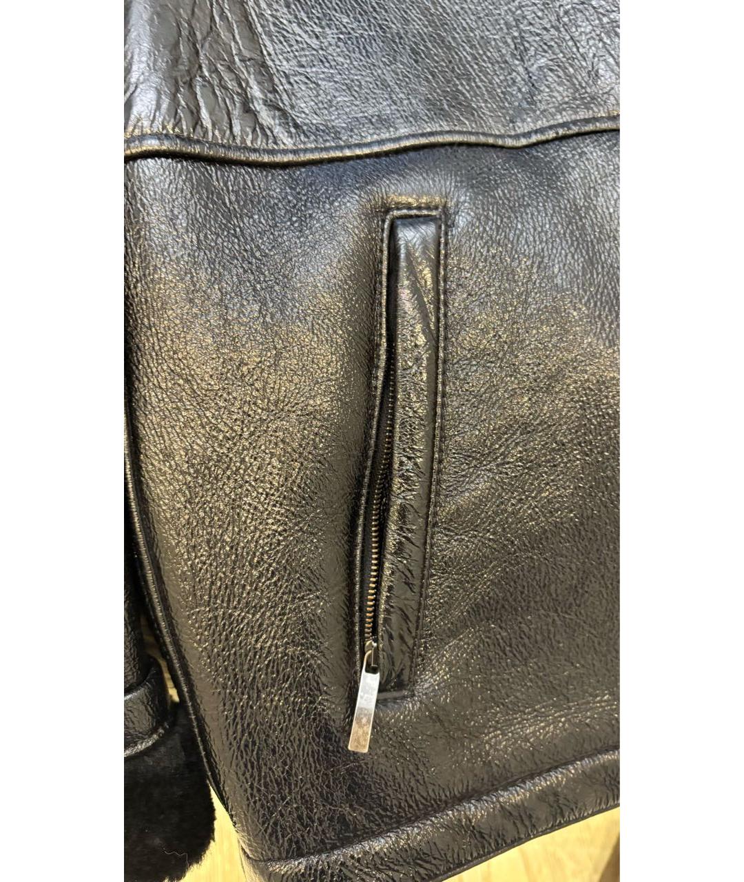 MAX MARA Черная кожаная дубленка, фото 4