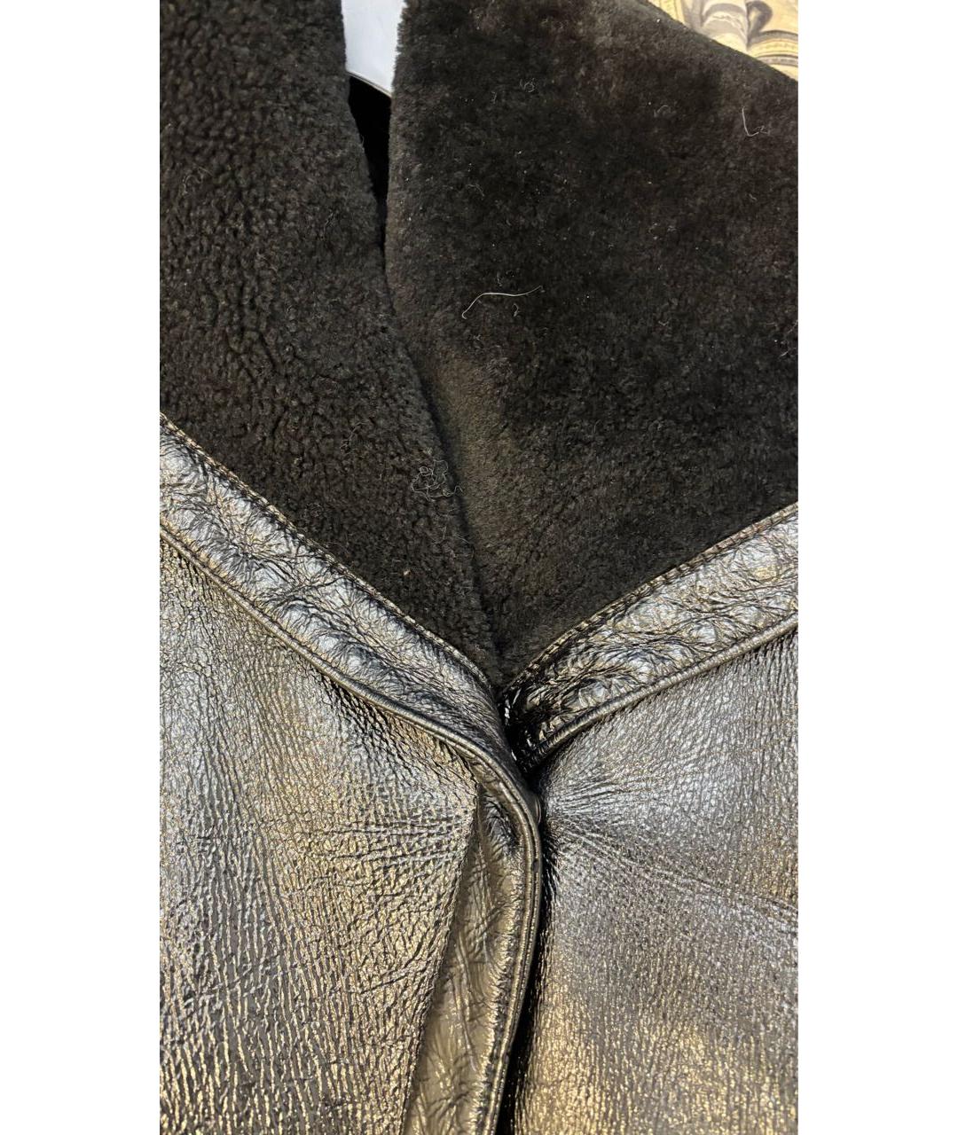 MAX MARA Черная кожаная дубленка, фото 3