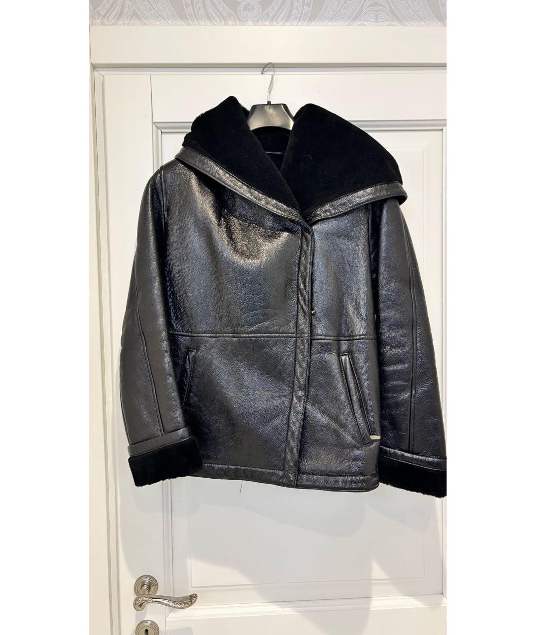 MAX MARA Черная кожаная дубленка, фото 9