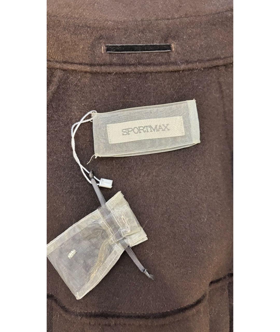 SPORTMAX Коричневое шерстяное пальто, фото 7