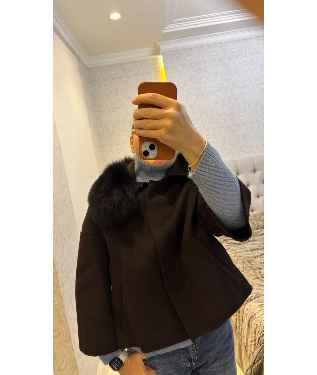 SPORTMAX Коричневое шерстяное пальто, фото 8