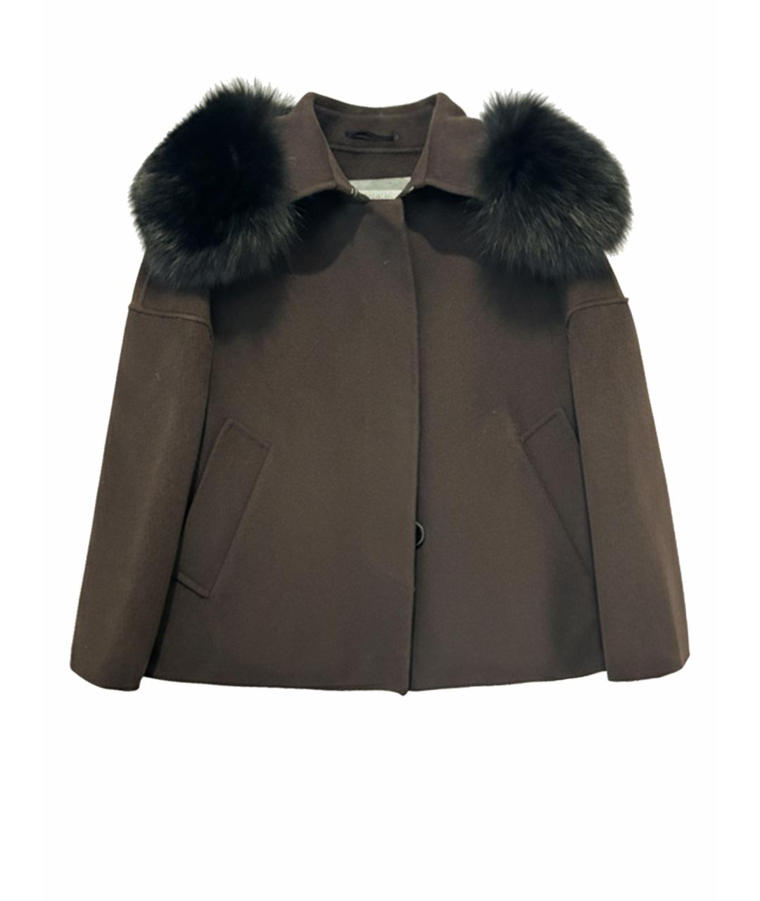 SPORTMAX Коричневое шерстяное пальто, фото 1