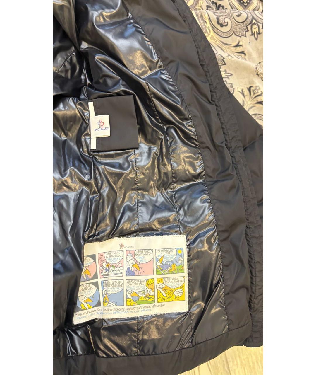 MONCLER Черный полиамидовый пуховик, фото 5