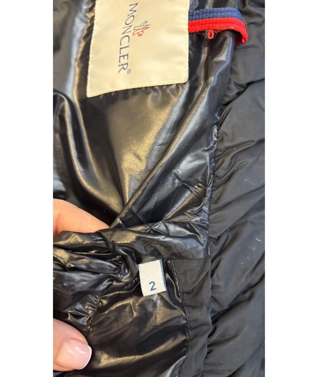 MONCLER Черный полиамидовый пуховик, фото 7