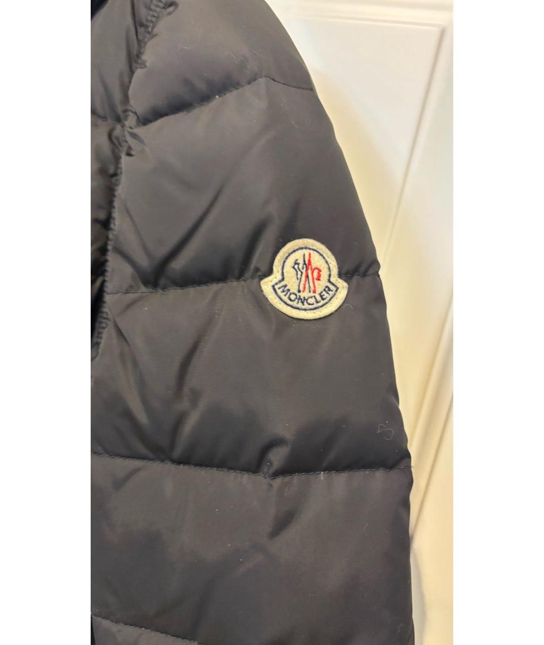 MONCLER Черный полиамидовый пуховик, фото 4