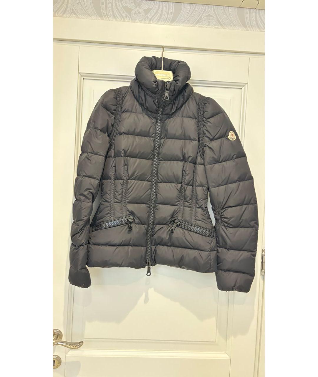 MONCLER Черный полиамидовый пуховик, фото 9
