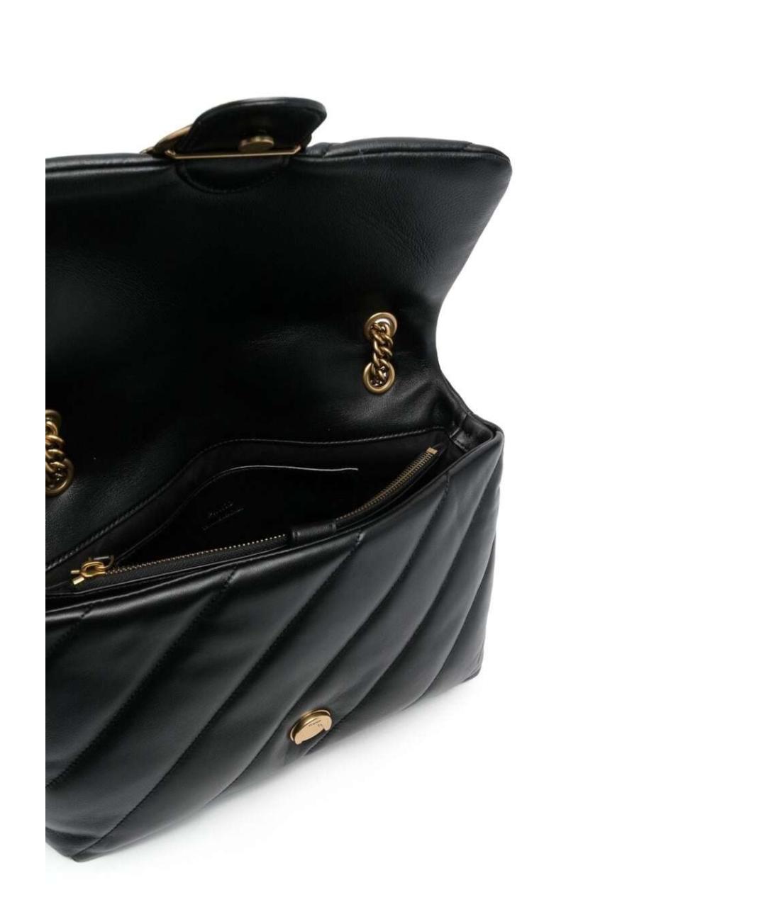 PINKO Черная кожаная сумка через плечо, фото 3