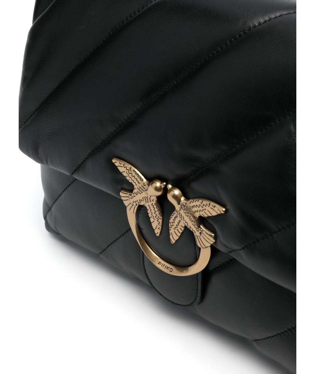 PINKO Черная кожаная сумка через плечо, фото 4