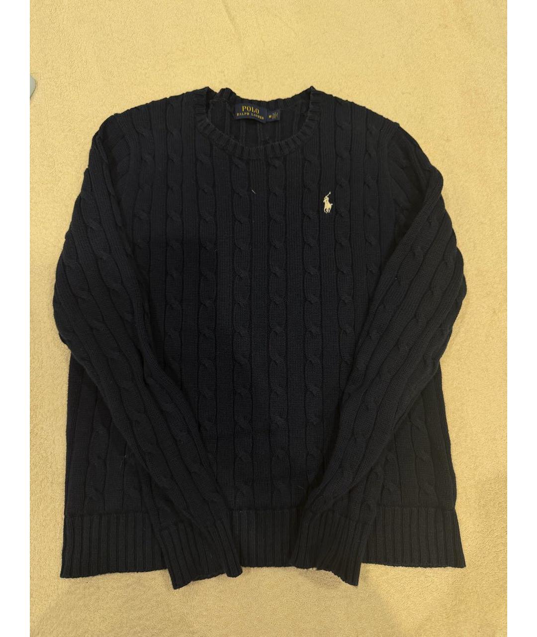 POLO RALPH LAUREN Темно-синий хлопковый джемпер / свитер, фото 3