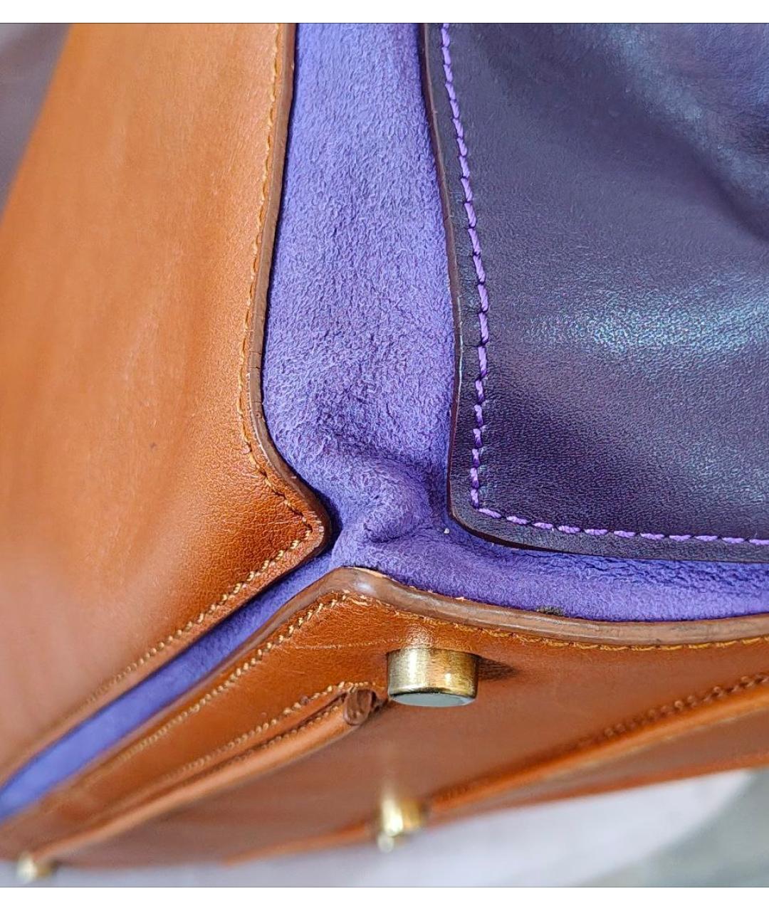 SAINT LAURENT Коричневая кожаная сумка тоут, фото 6