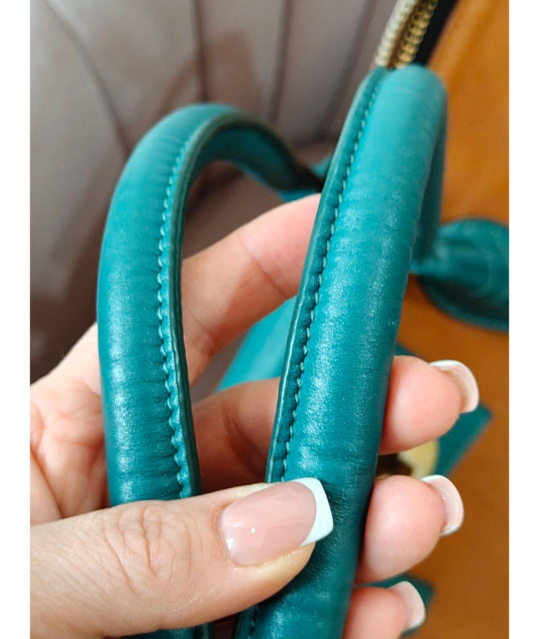 SAINT LAURENT Коричневая кожаная сумка тоут, фото 5