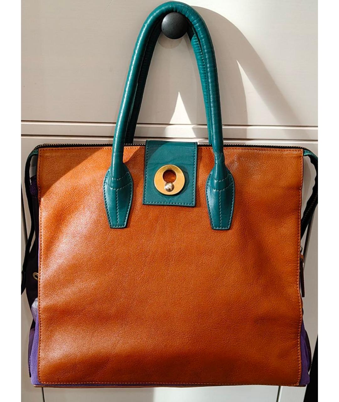 SAINT LAURENT Коричневая кожаная сумка тоут, фото 10