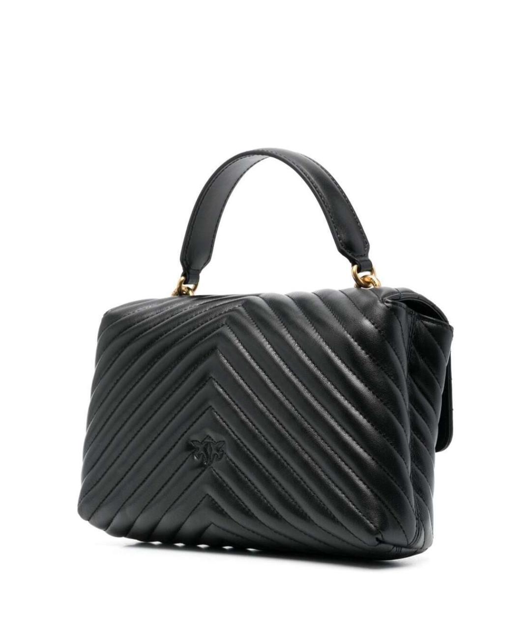 PINKO Черная кожаная сумка с короткими ручками, фото 2