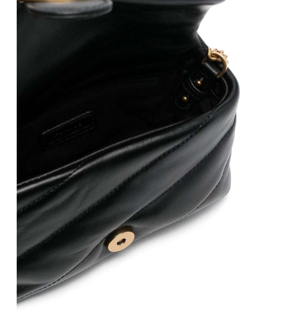 PINKO Черная кожаная сумка через плечо, фото 3