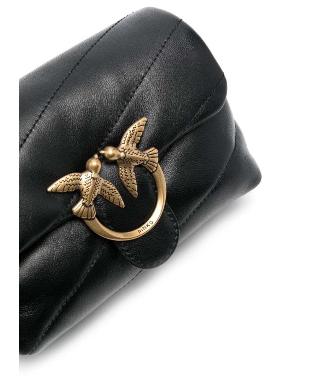PINKO Черная кожаная сумка через плечо, фото 4