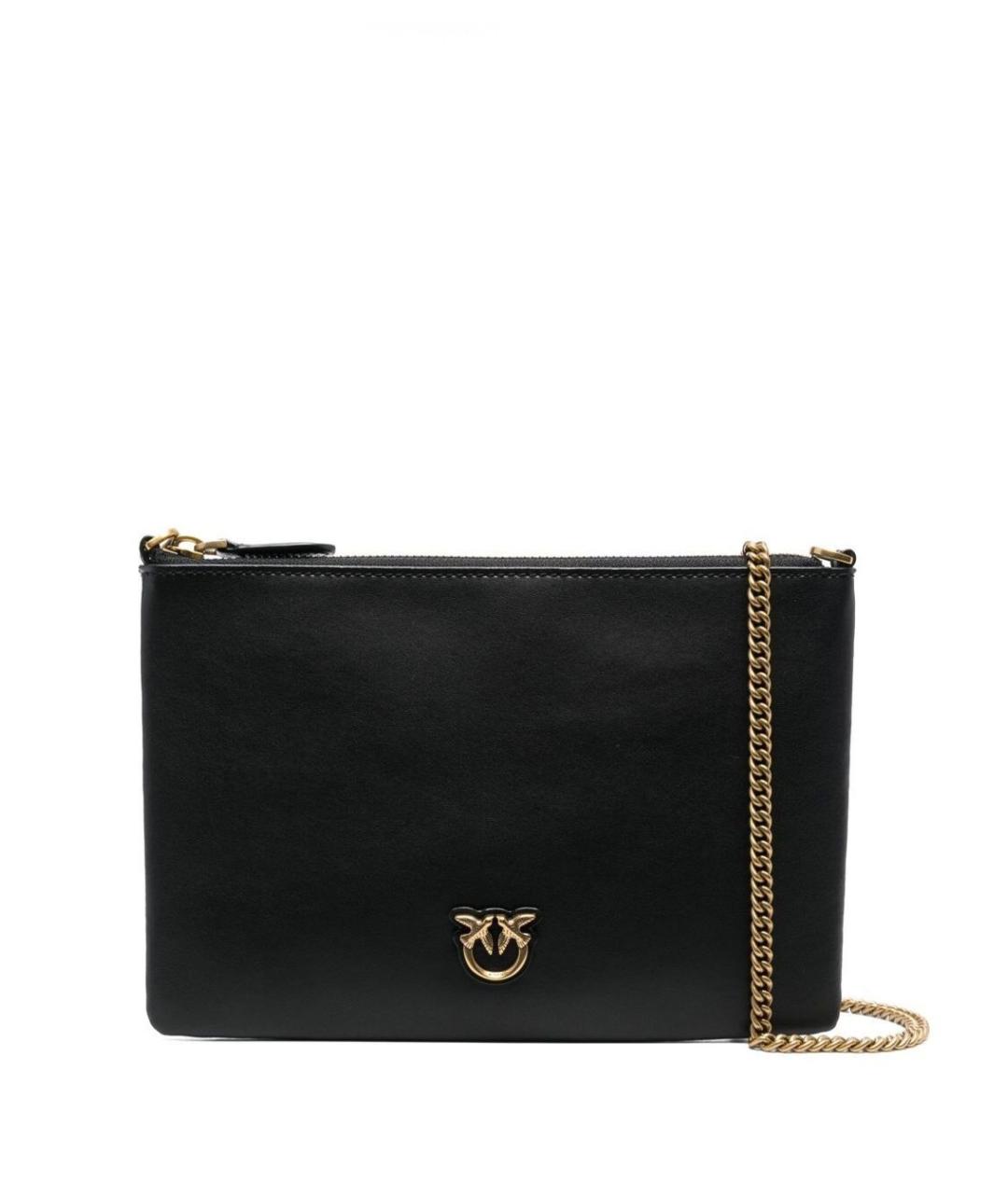 PINKO Черная кожаная сумка через плечо, фото 1