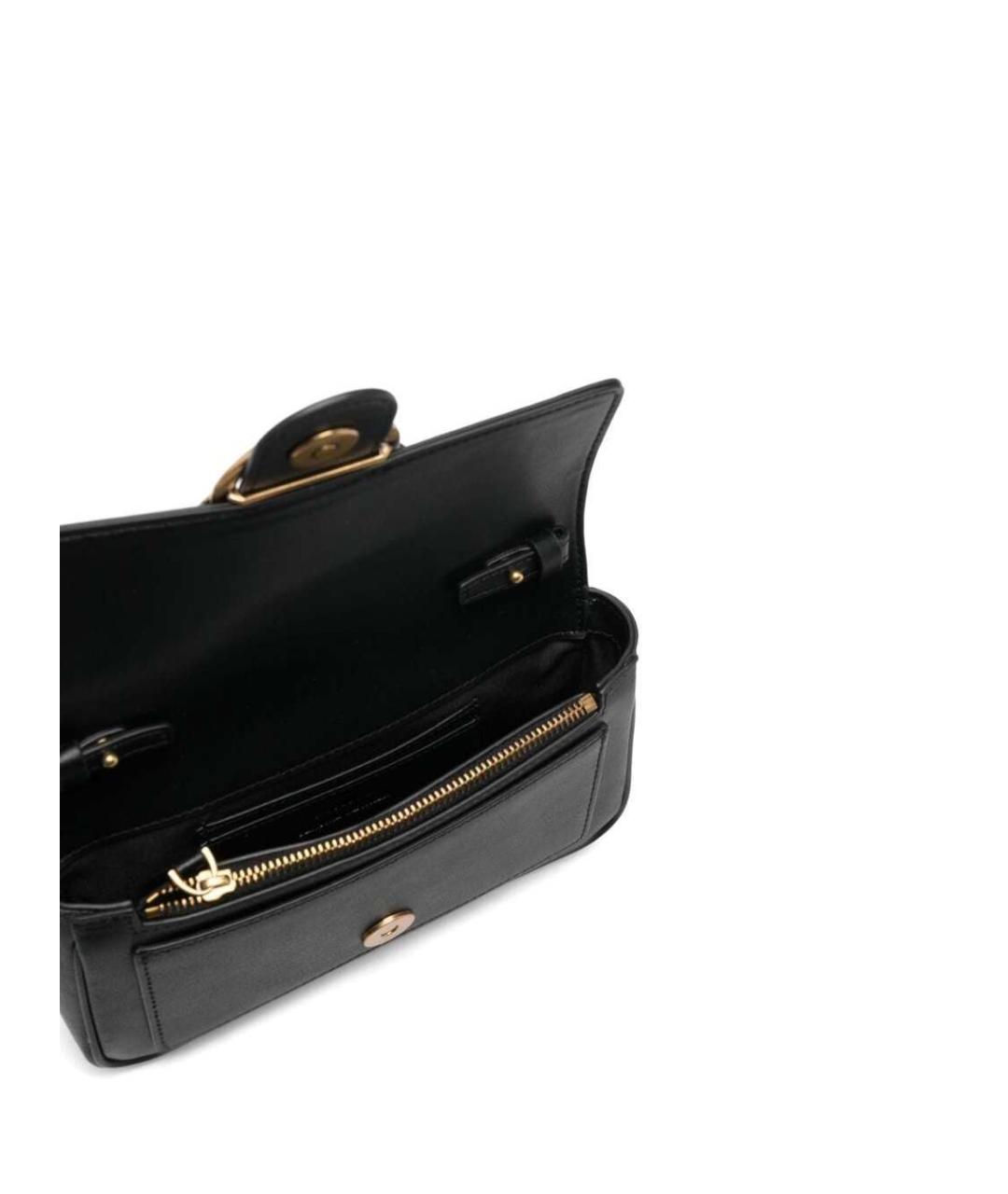 PINKO Черная кожаная сумка через плечо, фото 3