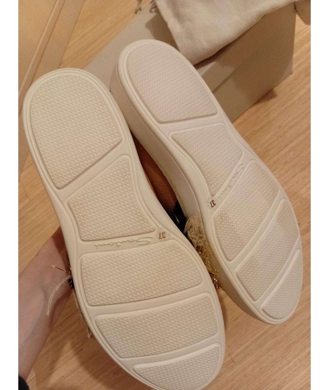 SANTONI Бежевые замшевые мокасины, фото 5