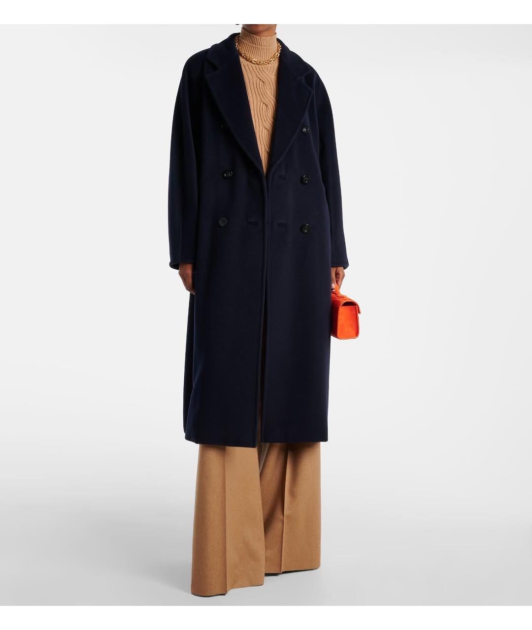 MAX MARA Темно-синее кашемировое пальто, фото 6