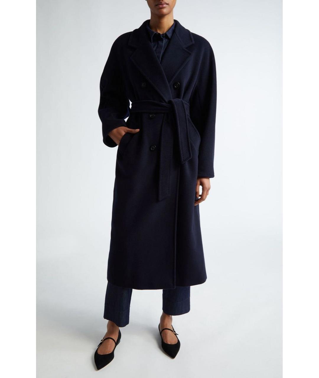 MAX MARA Темно-синее кашемировое пальто, фото 4
