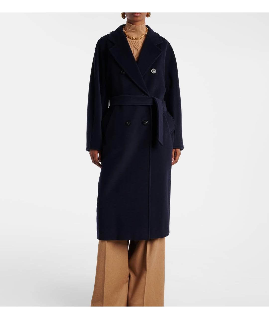 MAX MARA Темно-синее кашемировое пальто, фото 5