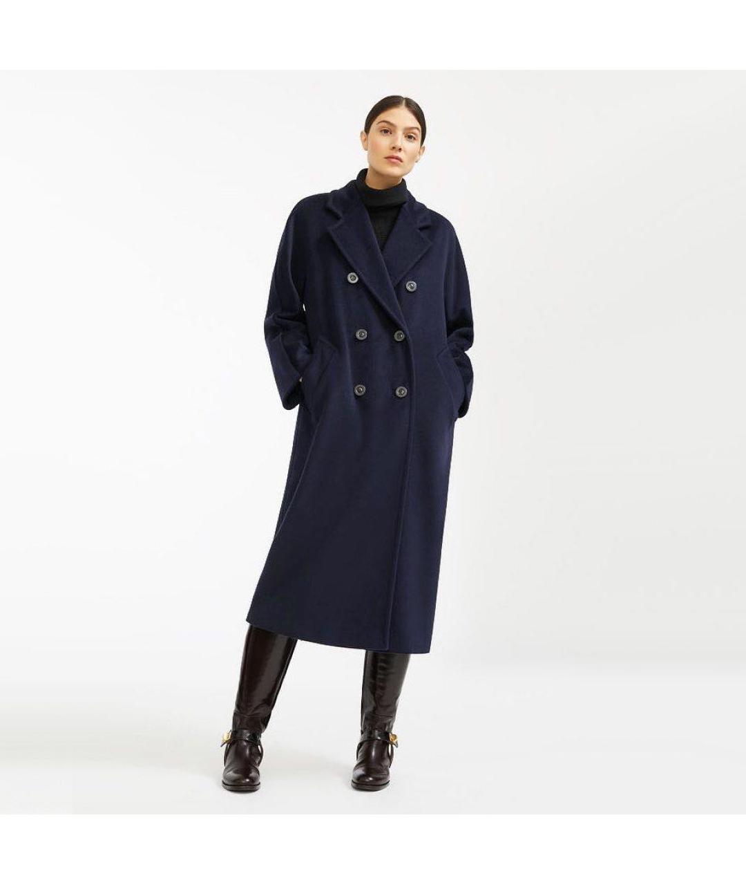 MAX MARA Темно-синее кашемировое пальто, фото 7