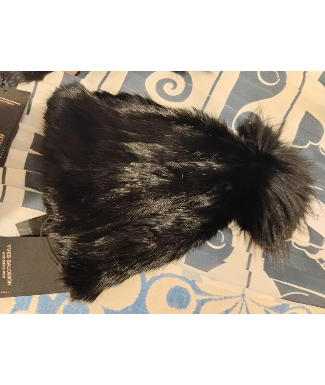 YVES SALOMON Черная шапка, фото 5