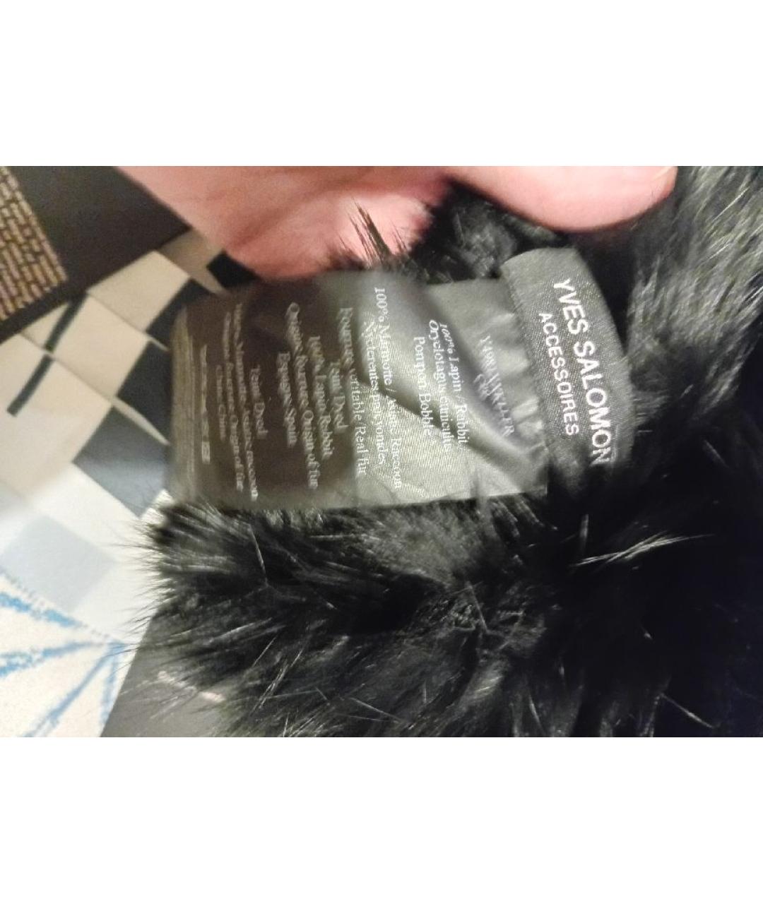 YVES SALOMON Черная шапка, фото 3