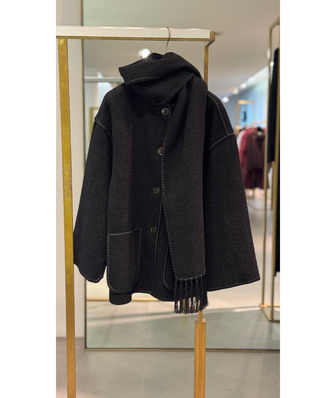 TOTEME Черное шерстяное пальто, фото 6