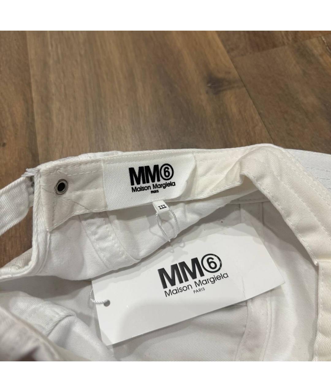 MM6 MAISON MARGIELA Белая хлопковая кепка/бейсболка, фото 3