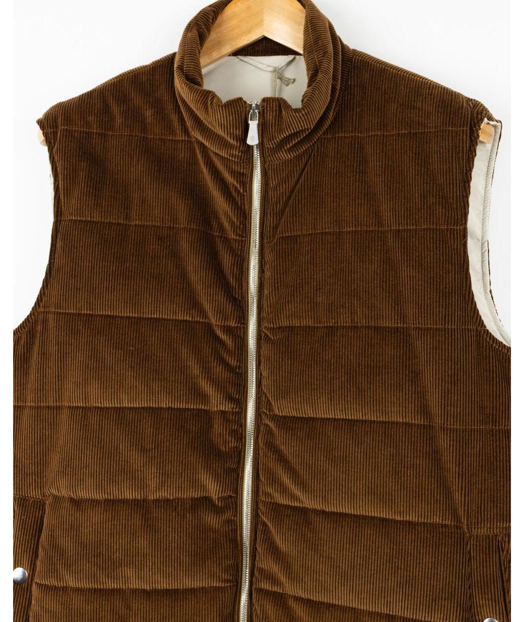 ELEVENTY Коричневый хлопковый жилет, фото 3